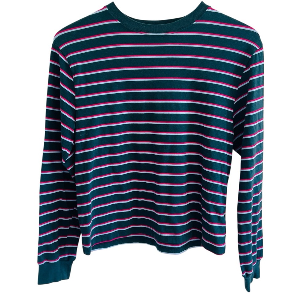 Wild Fable Green and Pink Striped Top